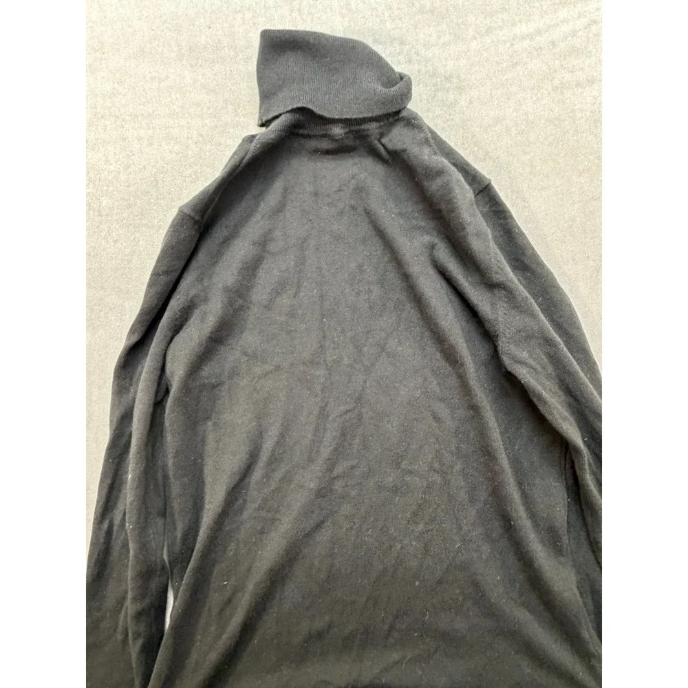 Talbots Women Black‎ Turtleneck Sweater Size Small Cotton Rayon Nylon Blend